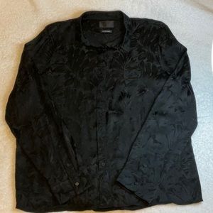 RTA Blythe Silk Jacquard Floral Button Down Blouse